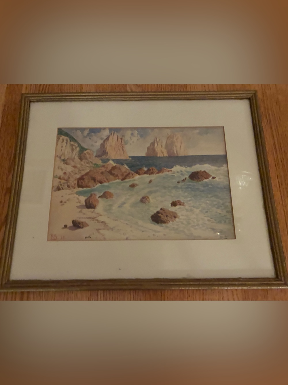 Coast of Capri watercolor painting by Paul vin Spaun